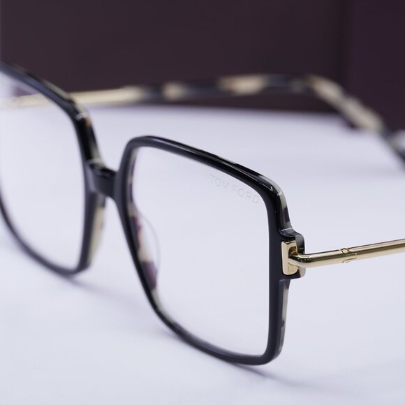 Tom Ford FT5915-B 005 Square Eyeglasses 53mm - Black/Havana - Picture 2 of 10